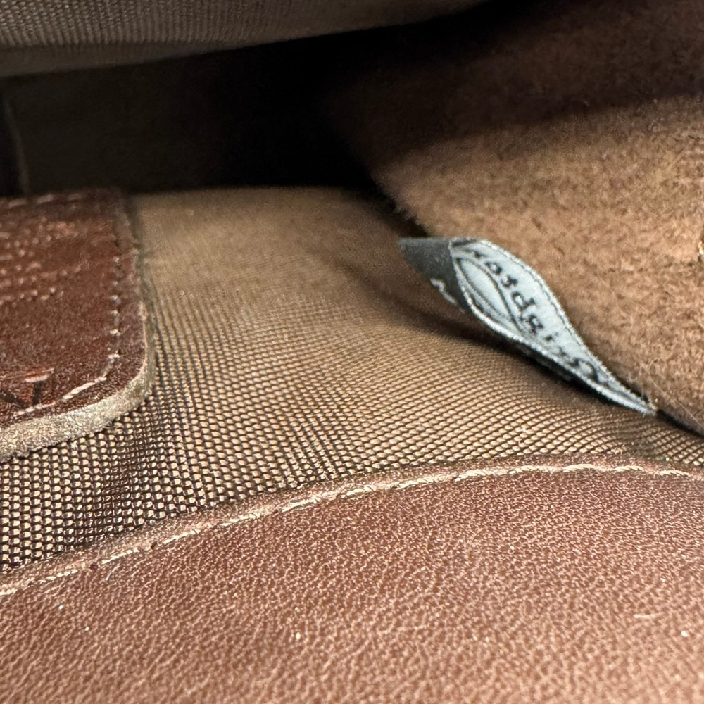 Brighton Mahogany Brown Croc Embossed Woven Leather Crossbody Bag Silver Heart - Picture 5 of 9